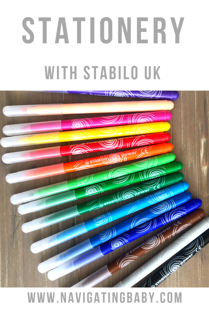 Rainbow coloured Stabilo Power pens