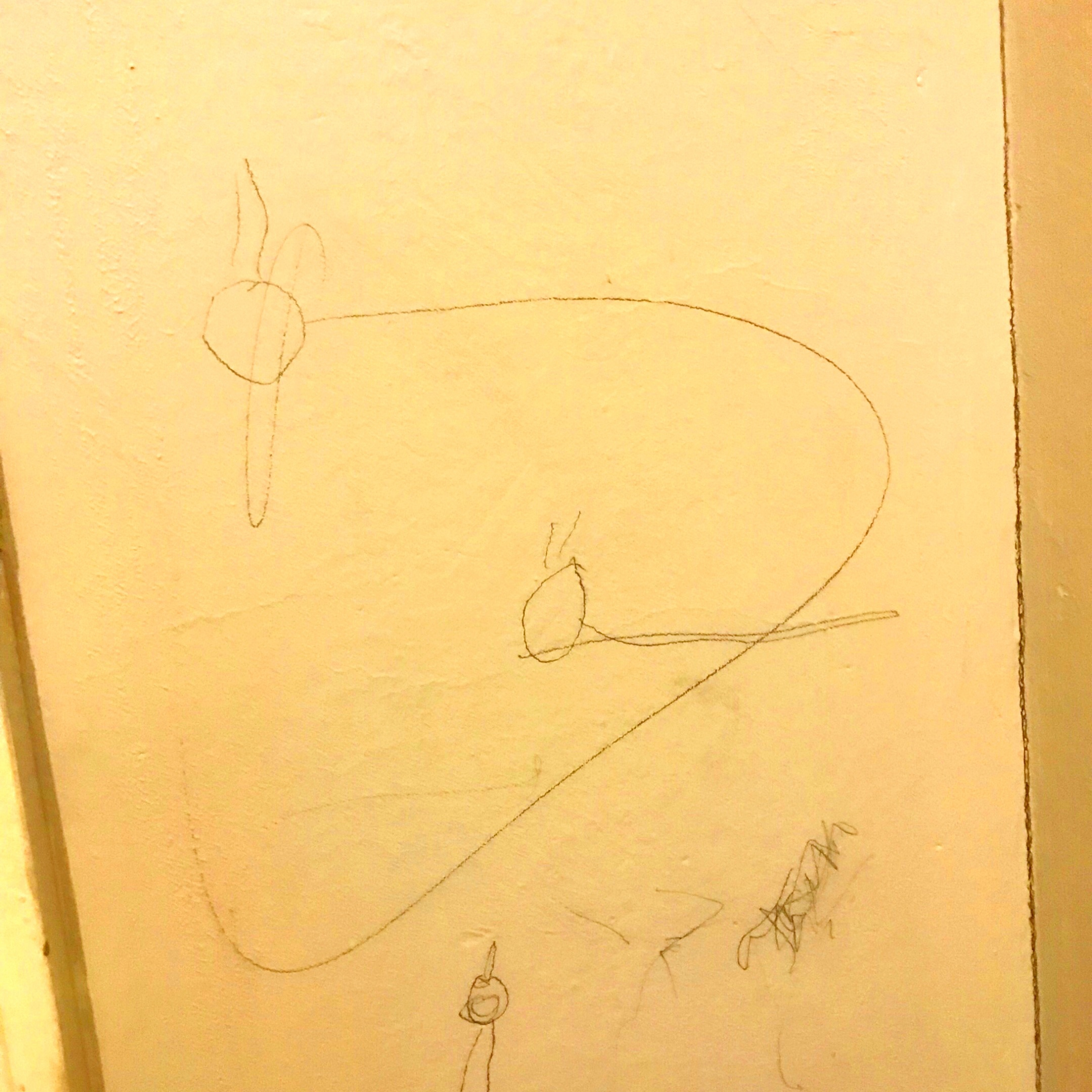 kids drawing on walls