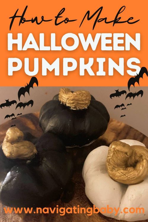 Make clay halloween pumpkins