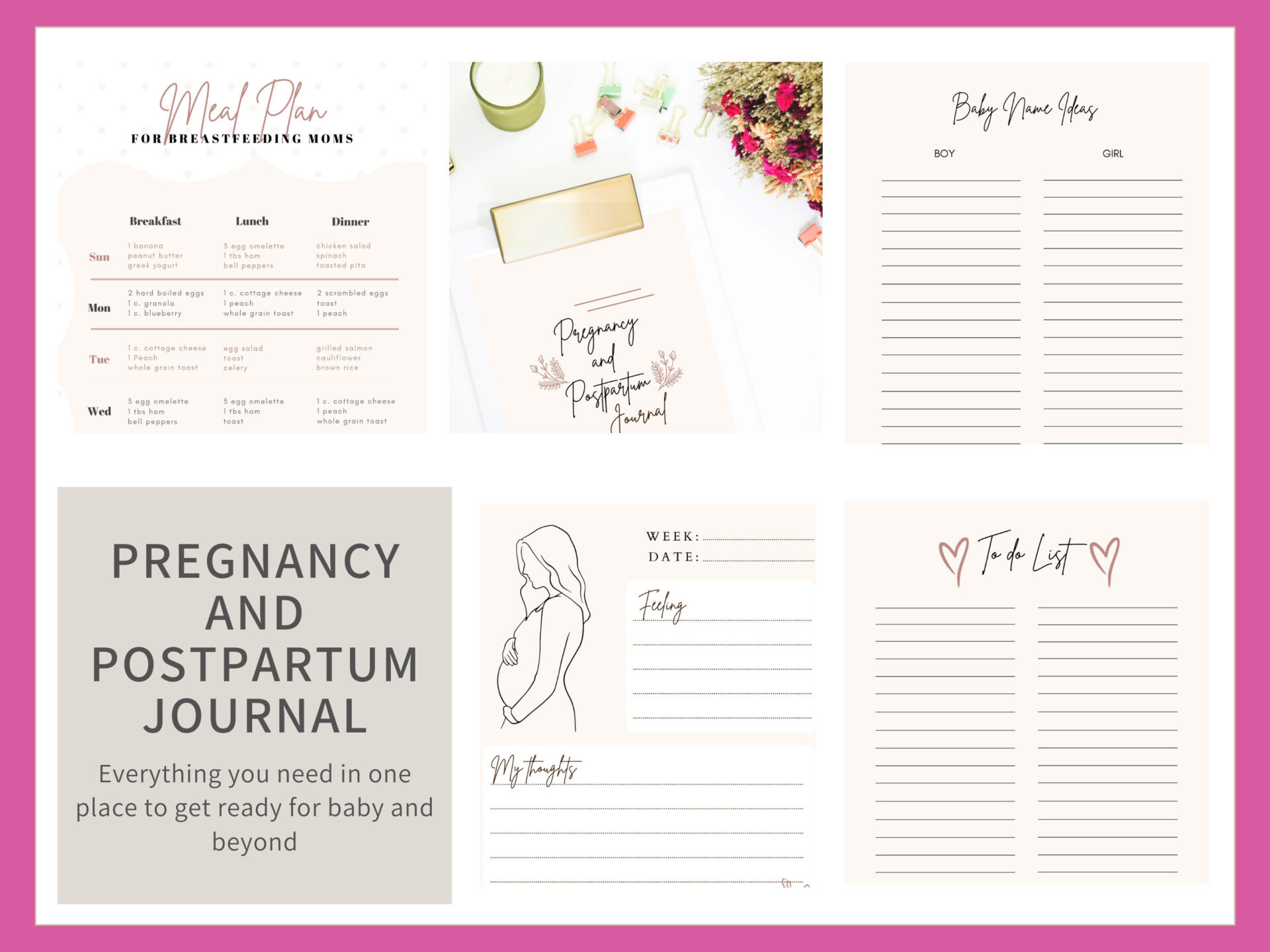 pregnancy and postpartum journal